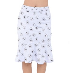 Cute Kawaii Ghost Pattern Mermaid Skirt by Valentinaart