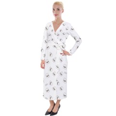 Cute Kawaii Ghost Pattern Velvet Maxi Wrap Dress by Valentinaart