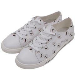 Cute Kawaii Ghost Pattern Women s Low Top Canvas Sneakers by Valentinaart