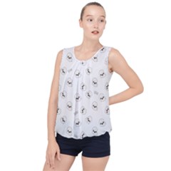 Cute Kawaii Ghost Pattern Bubble Hem Chiffon Tank Top by Valentinaart