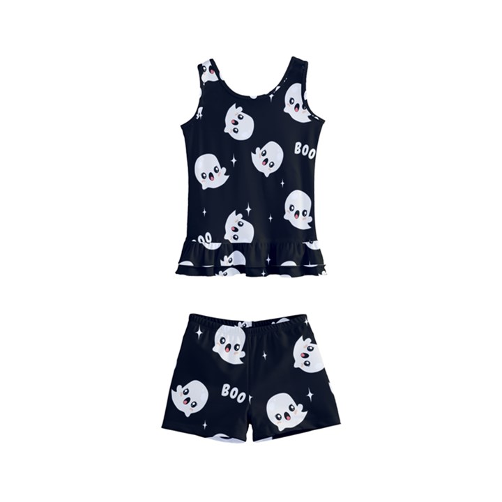 Cute Kawaii Ghost pattern Kid s Boyleg Swimsuit