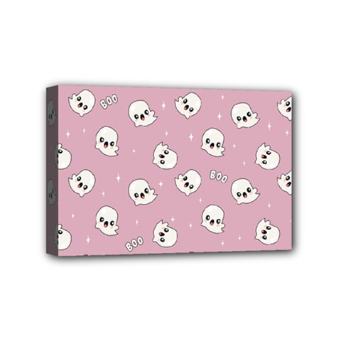 Cute Kawaii Ghost Pattern Mini Canvas 6  X 4  (stretched) by Valentinaart