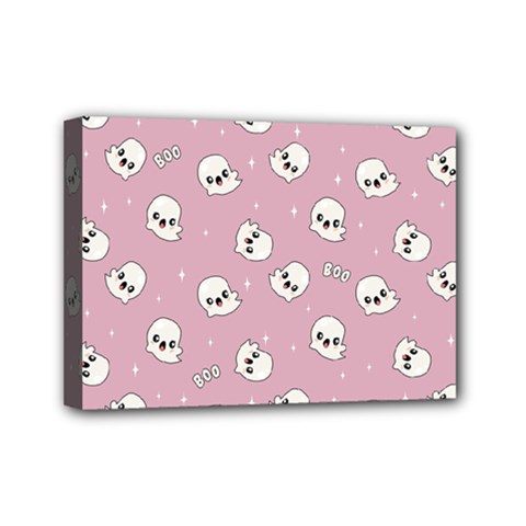 Cute Kawaii Ghost Pattern Mini Canvas 7  X 5  (stretched) by Valentinaart