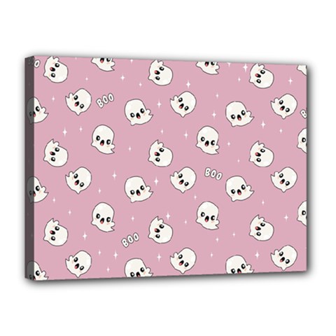 Cute Kawaii Ghost Pattern Canvas 16  X 12  (stretched) by Valentinaart