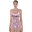 Cute Kawaii Ghost pattern Cut-Out One Piece Swimsuit View1