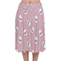 Cute Kawaii Ghost pattern Velvet Flared Midi Skirt View1