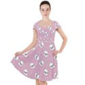 Cute Kawaii Ghost pattern Cap Sleeve Midi Dress View1