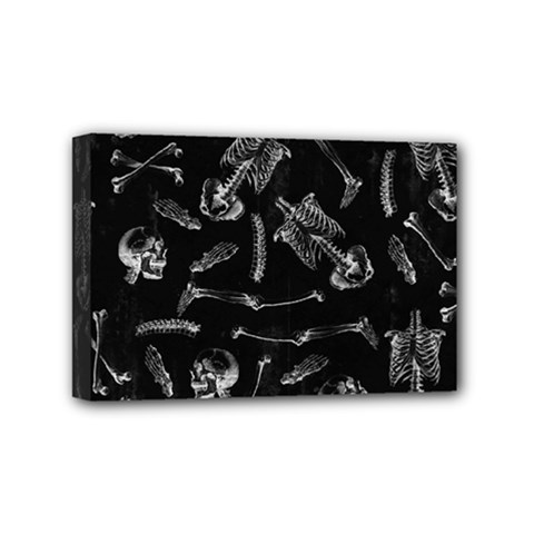 Human Skeleton Pattern - Halloween  Mini Canvas 6  X 4  (stretched) by Valentinaart