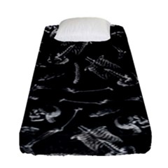 Human Skeleton Pattern - Halloween  Fitted Sheet (single Size) by Valentinaart