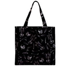 Human Skeleton Pattern - Halloween  Zipper Grocery Tote Bag by Valentinaart