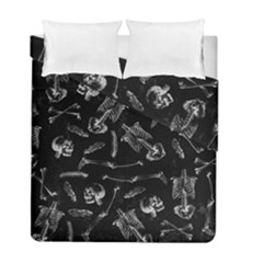 Human Skeleton Pattern - Halloween  Duvet Cover Double Side (full/ Double Size) by Valentinaart