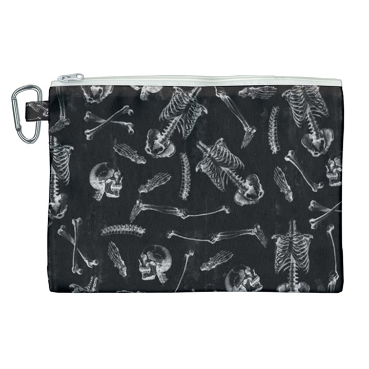 Human skeleton pattern - Halloween  Canvas Cosmetic Bag (XL)