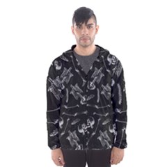 Human Skeleton Pattern - Halloween  Hooded Windbreaker (men) by Valentinaart