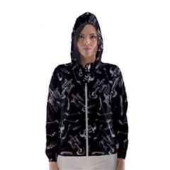 Human Skeleton Pattern - Halloween  Hooded Windbreaker (women) by Valentinaart