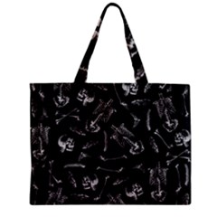 Human Skeleton Pattern - Halloween  Zipper Mini Tote Bag by Valentinaart