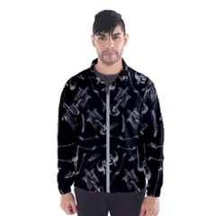 Human Skeleton Pattern - Halloween  Windbreaker (men) by Valentinaart