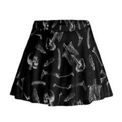 Human Skeleton Pattern - Halloween  Mini Flare Skirt by Valentinaart