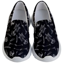 Human Skeleton Pattern - Halloween  Kid s Lightweight Slip Ons by Valentinaart