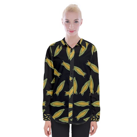 Corn Pattern Womens Long Sleeve Shirt by Valentinaart