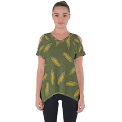 Corn Pattern Cut Out Side Drop Tee by Valentinaart