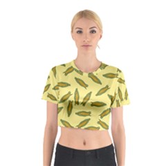 Corn Pattern Cotton Crop Top by Valentinaart