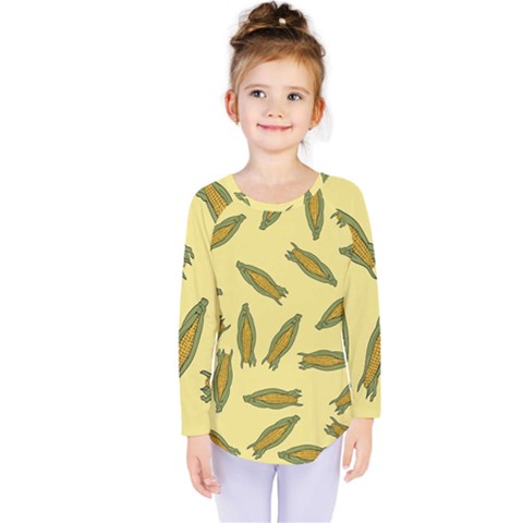 Corn Pattern Kids  Long Sleeve Tee by Valentinaart