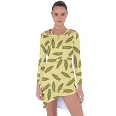 Corn Pattern Asymmetric Cut-out Shift Dress by Valentinaart