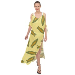 Corn Pattern Maxi Chiffon Cover Up Dress