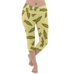 Corn Pattern Lightweight Velour Capri Yoga Leggings