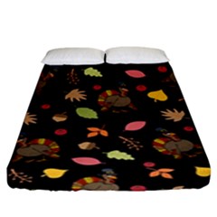 Thanksgiving Turkey Pattern Fitted Sheet (king Size) by Valentinaart