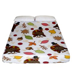 Thanksgiving Turkey Pattern Fitted Sheet (king Size) by Valentinaart