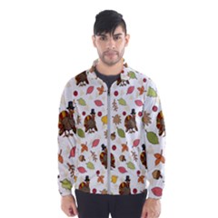 Thanksgiving Turkey Pattern Windbreaker (men) by Valentinaart