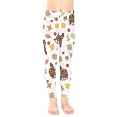 Thanksgiving Turkey Pattern Kids  Legging by Valentinaart