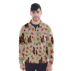 Thanksgiving Turkey Pattern Windbreaker (men) by Valentinaart