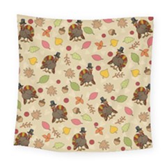 Thanksgiving Turkey Pattern Square Tapestry (large)