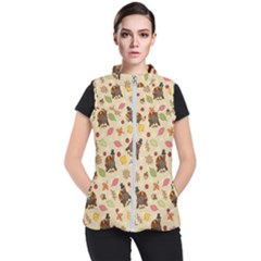 Thanksgiving Turkey Pattern Women s Puffer Vest