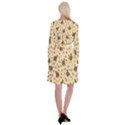 Thanksgiving Turkey pattern Long Sleeve Velvet Front Wrap Dress View2