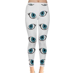 Blue Eyes Pattern Inside Out Leggings by Valentinaart