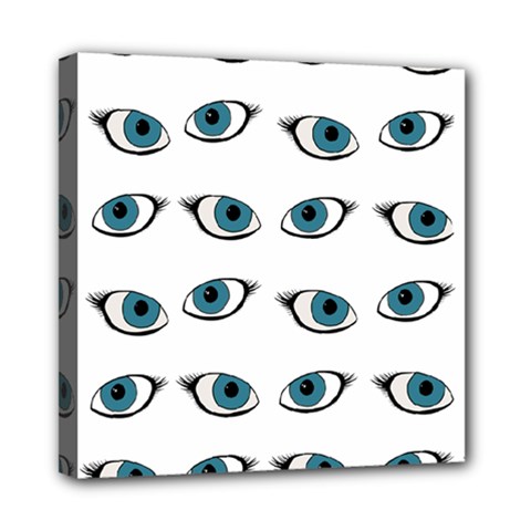 Blue Eyes Pattern Mini Canvas 8  X 8  (stretched) by Valentinaart