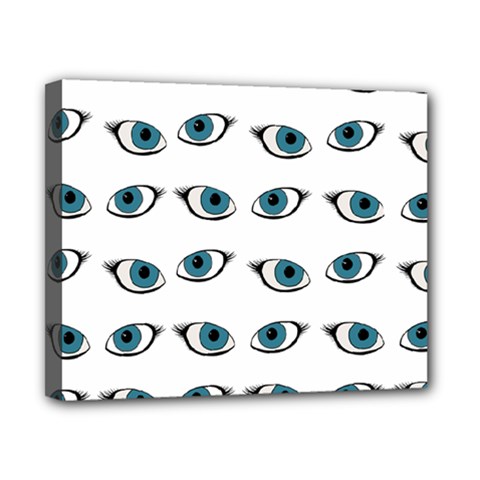 Blue Eyes Pattern Canvas 10  X 8  (stretched) by Valentinaart