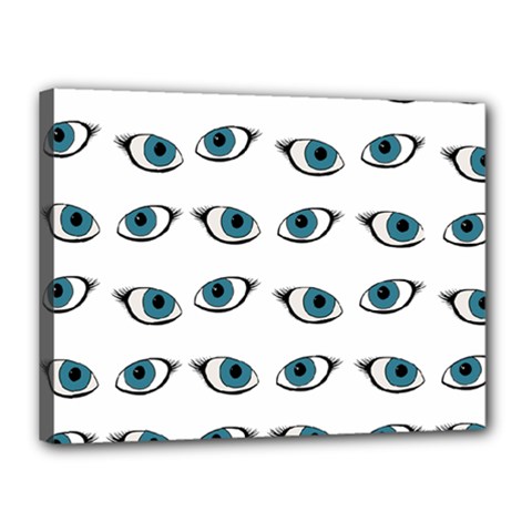 Blue Eyes Pattern Canvas 16  X 12  (stretched) by Valentinaart