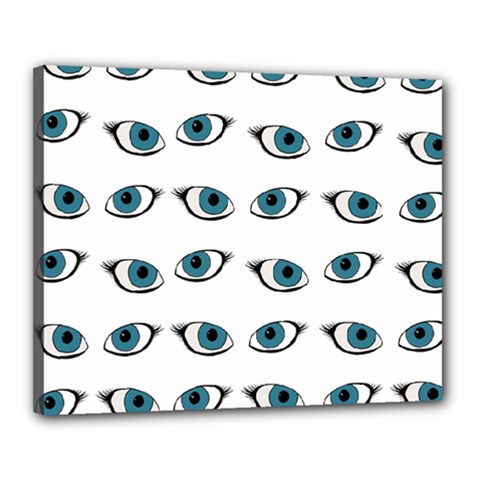 Blue Eyes Pattern Canvas 20  X 16  (stretched) by Valentinaart