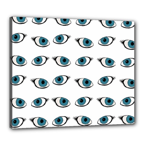 Blue Eyes Pattern Canvas 24  X 20  (stretched) by Valentinaart