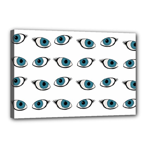 Blue Eyes Pattern Canvas 18  X 12  (stretched) by Valentinaart