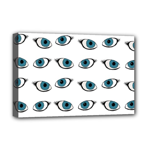 Blue Eyes Pattern Deluxe Canvas 18  X 12  (stretched) by Valentinaart