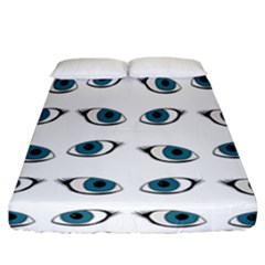 Blue Eyes Pattern Fitted Sheet (california King Size) by Valentinaart