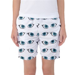 Blue Eyes Pattern Women s Basketball Shorts by Valentinaart