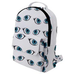 Blue Eyes Pattern Flap Pocket Backpack (small)