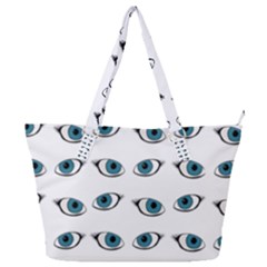 Blue Eyes Pattern Full Print Shoulder Bag