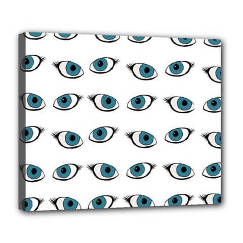 Blue Eyes Pattern Deluxe Canvas 24  X 20  (stretched)